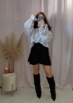 Camisola com gola e punhos com folhos em lã e mohair - Image 2