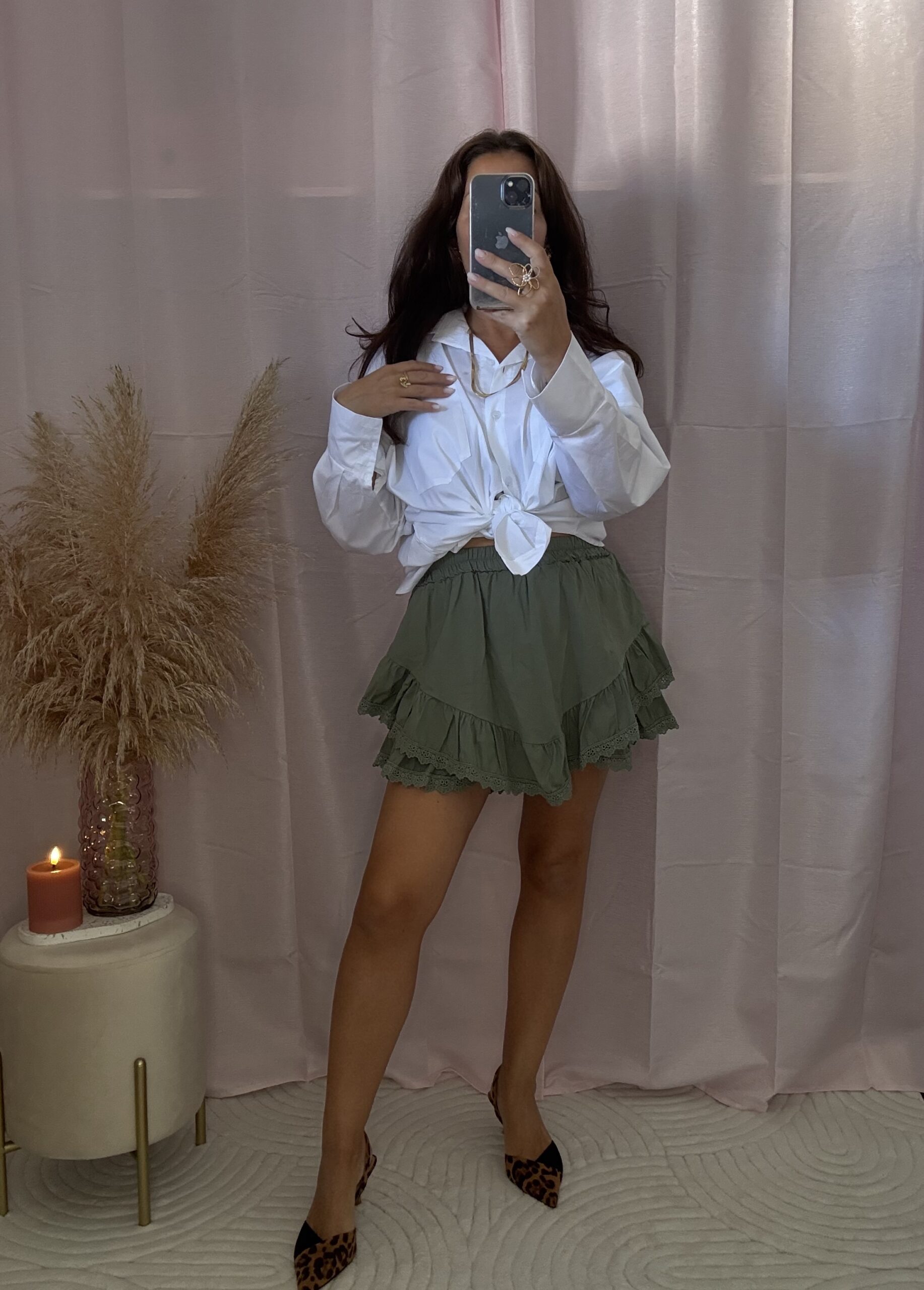 ref 24 Saia-calção de algodão com babados - Image 1