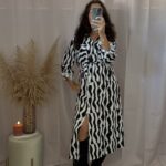 Vestido longo estampado