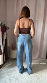Top bustier lycra - Decote V alças finas - Image 2