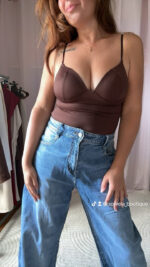 Top bustier lycra - Decote V alças finas